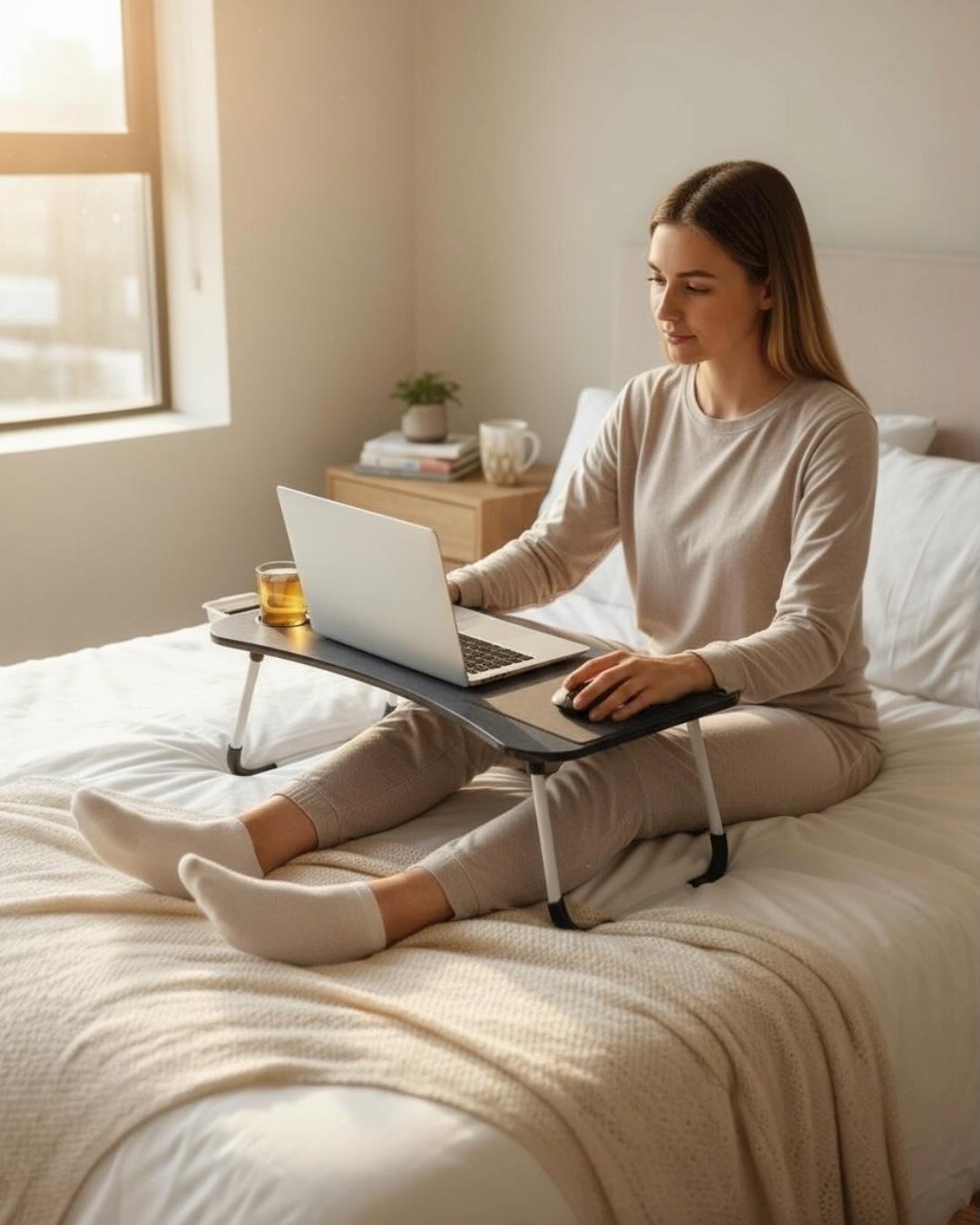 Çekmeceli Katlanır Laptop Sehpası, Tablet Sehpası, Ders Çalışma Masası