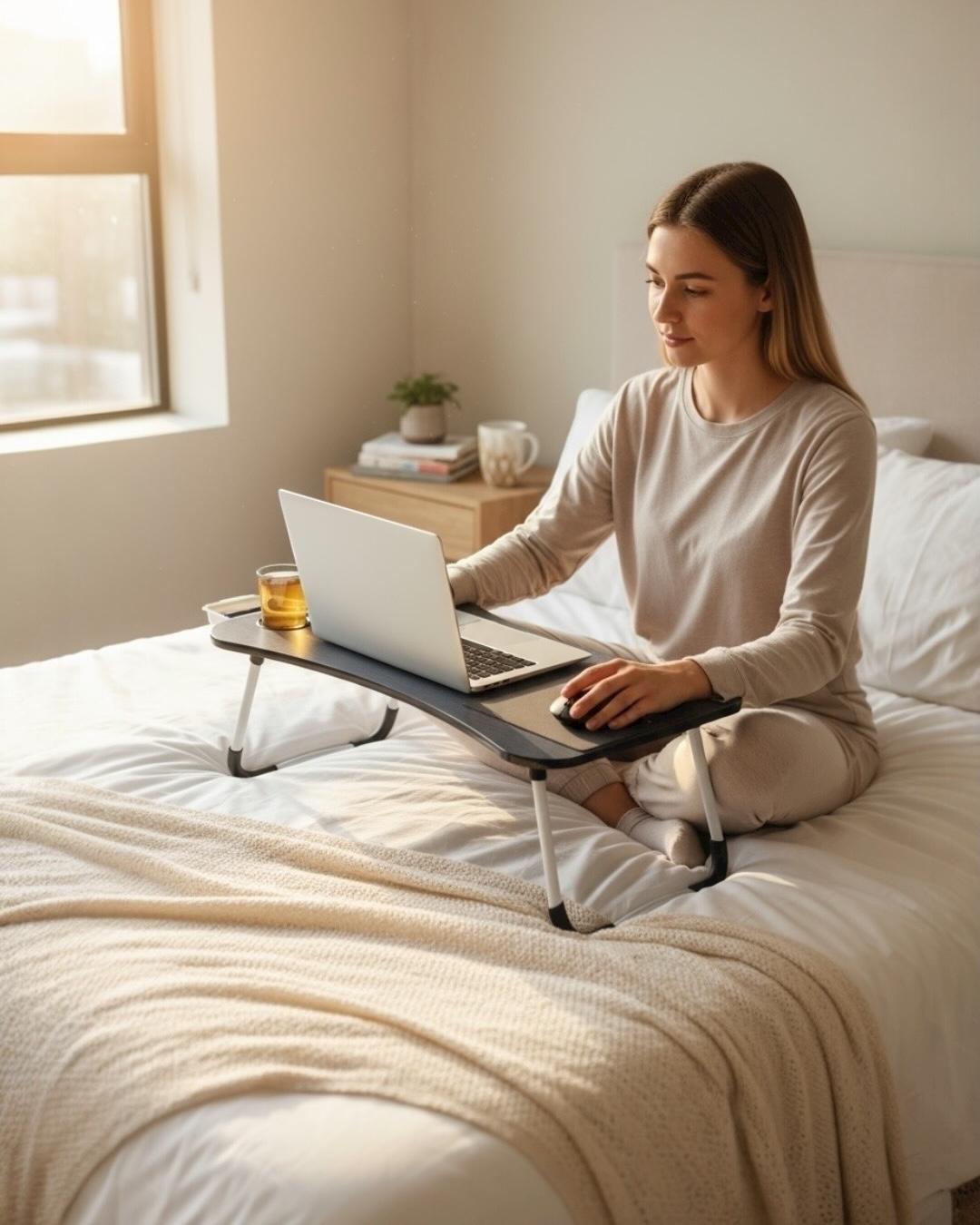 Çekmeceli Katlanır Laptop Sehpası, Tablet Sehpası, Ders Çalışma Masası