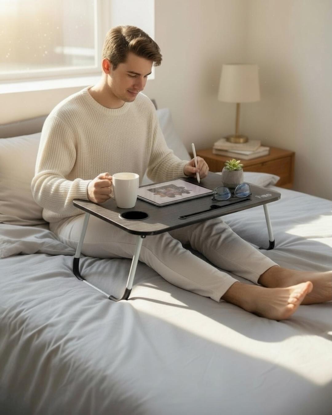 Çekmeceli Katlanır Laptop Sehpası, Tablet Sehpası, Ders Çalışma Masası