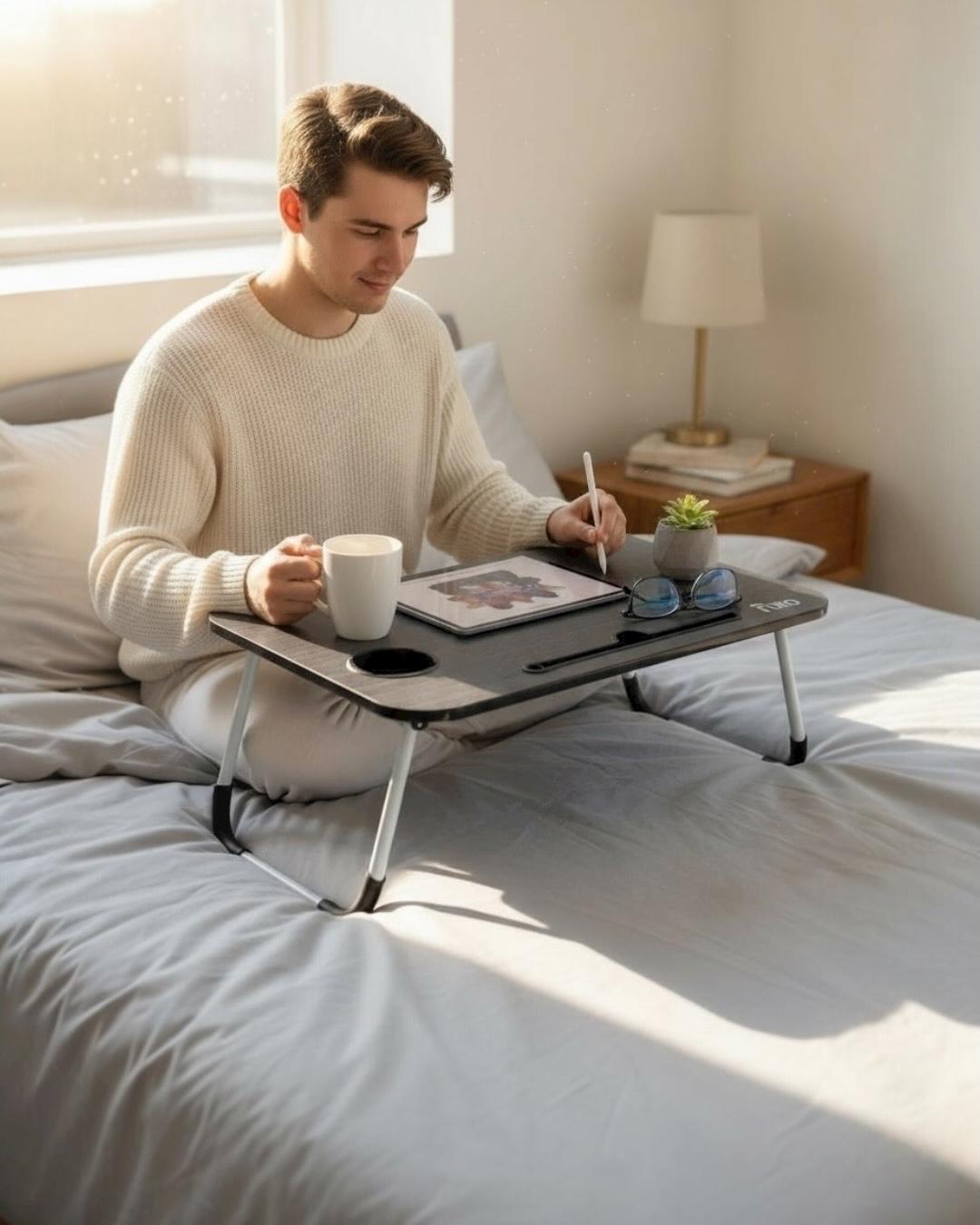 Çekmeceli Katlanır Laptop Sehpası, Tablet Sehpası, Ders Çalışma Masası