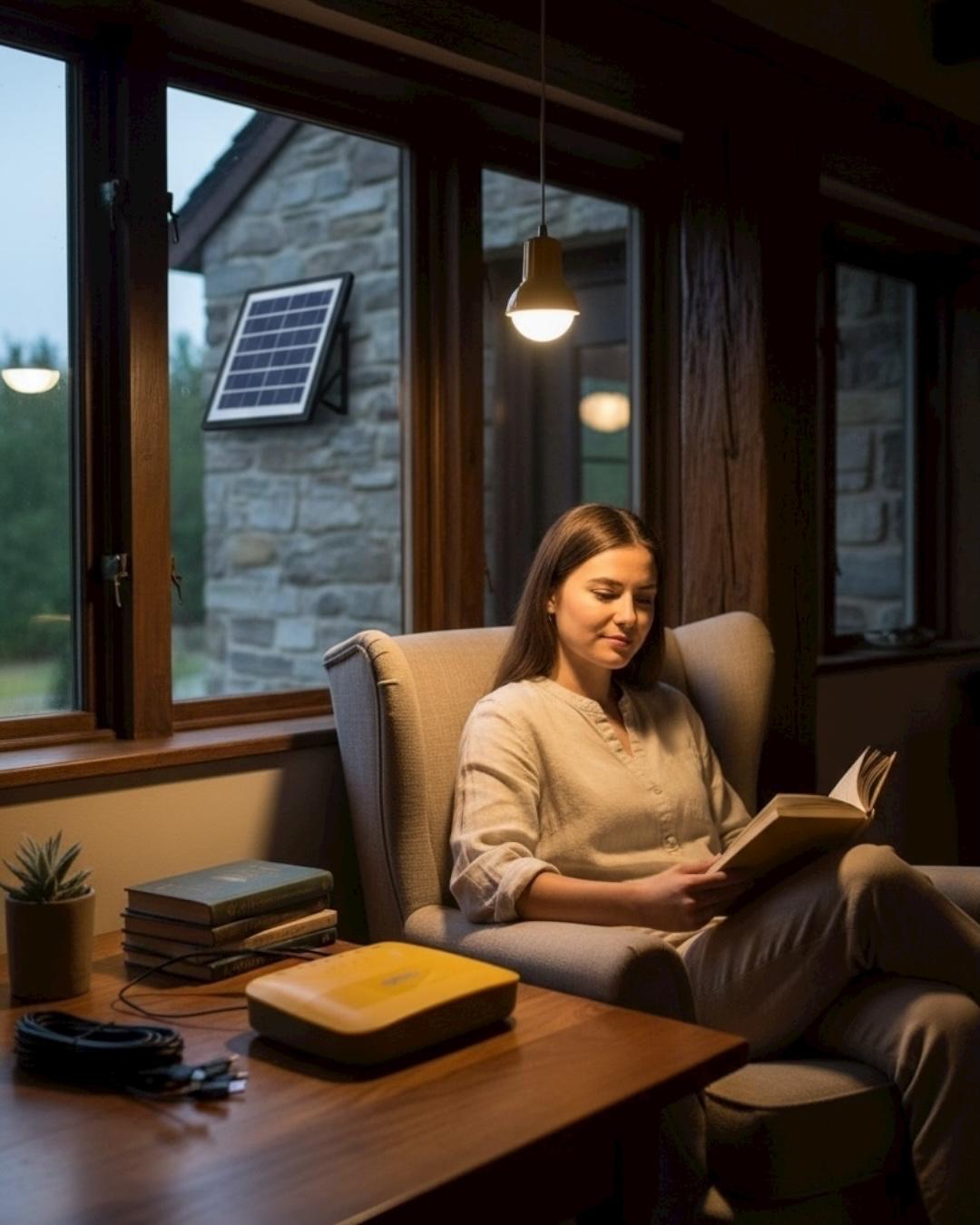 Solar Panelli Kamp Lambası, Karavan, Bahçe, Balkon Aydınlatma Seti