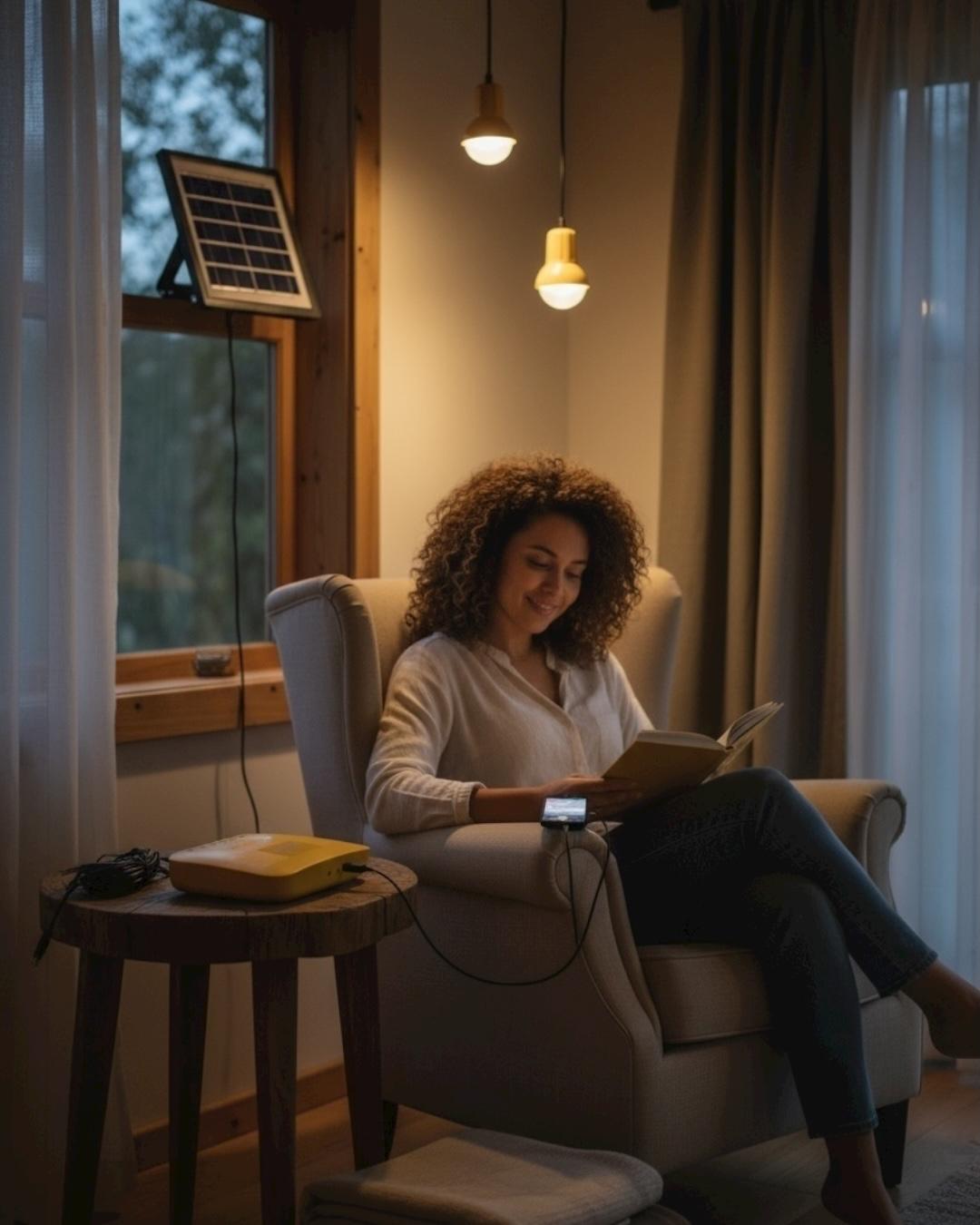 Solar Panelli Kamp Lambası, Karavan, Bahçe, Balkon Aydınlatma Seti