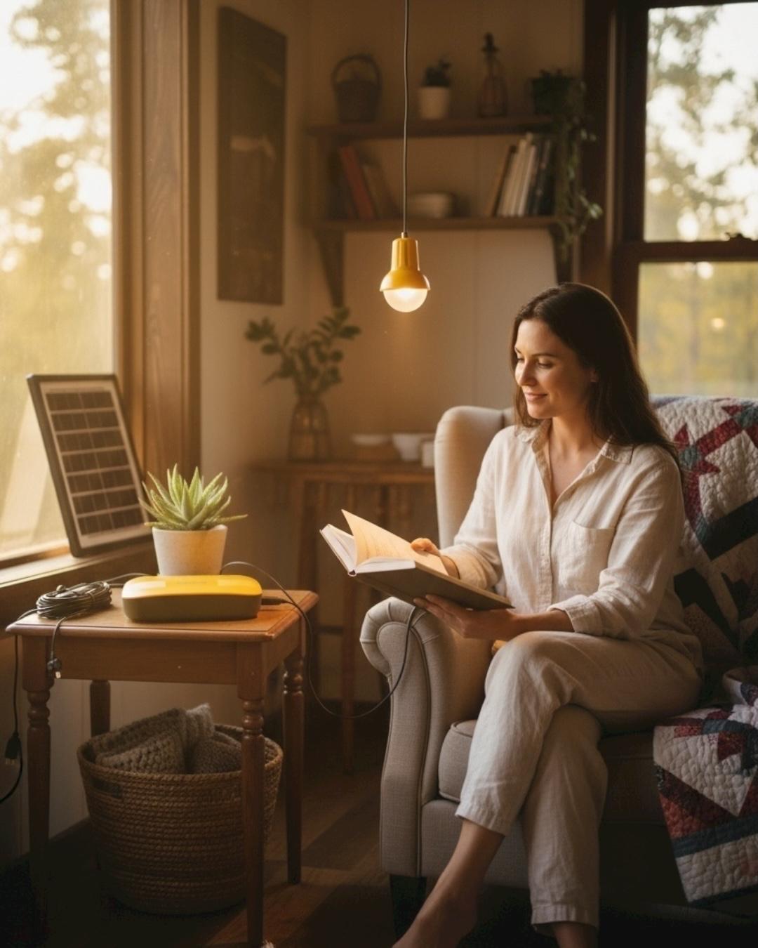 Solar Panelli Kamp Lambası, Karavan, Bahçe, Balkon Aydınlatma Seti