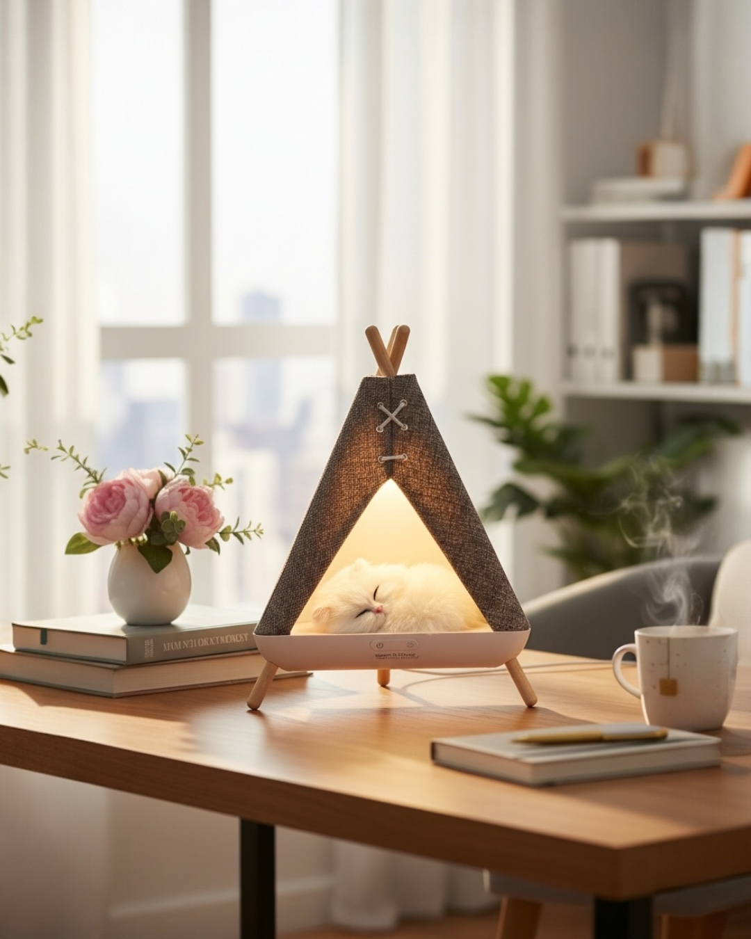 Tent Shape Kedili Masa Lambası, Gece Lambası, Abajur