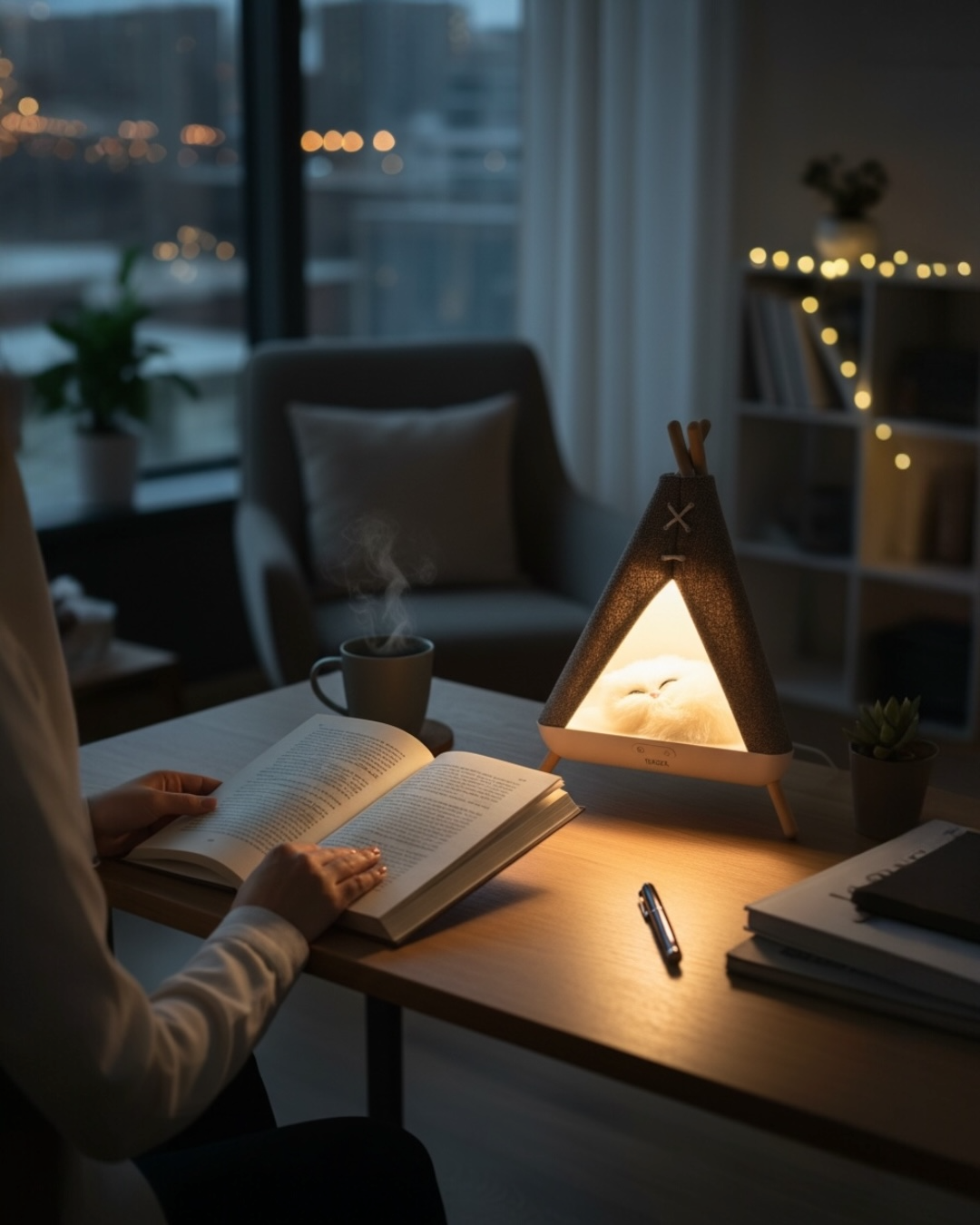 Tent Shape Kedili Masa Lambası, Gece Lambası, Abajur