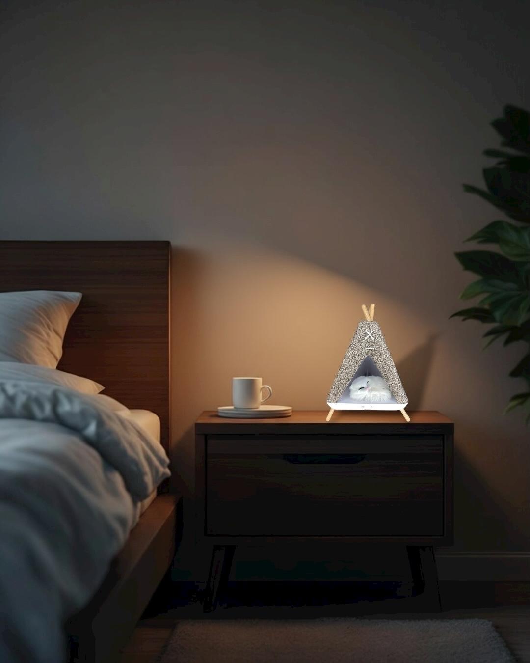 Tent Shape Kedili Masa Lambası, Gece Lambası, Abajur