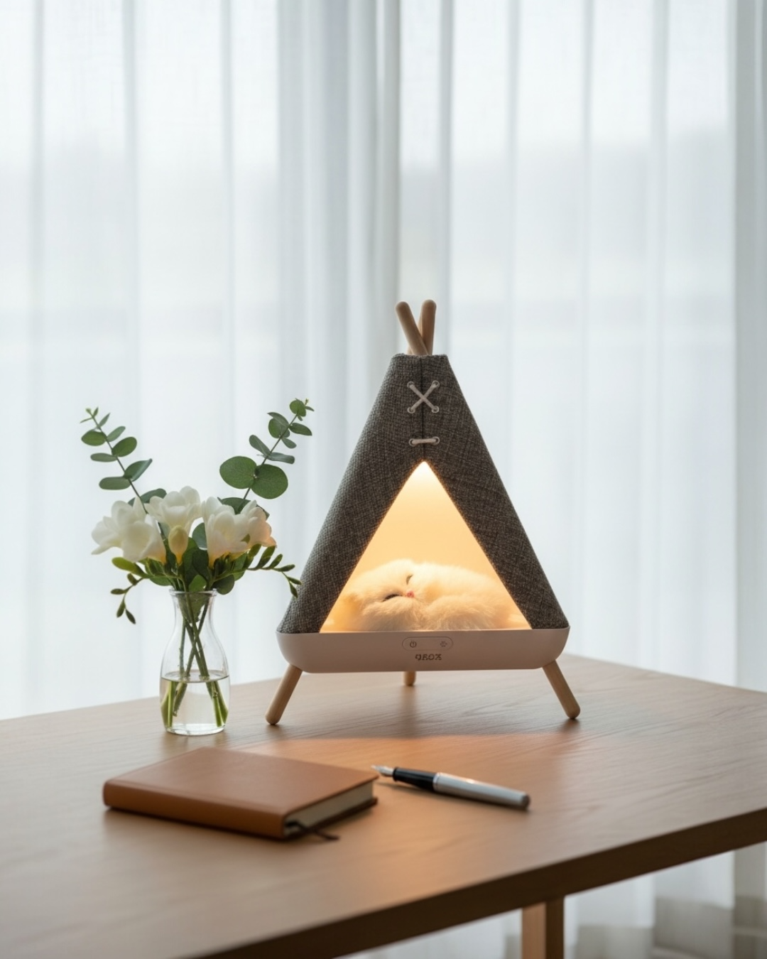 Tent Shape Kedili Masa Lambası, Gece Lambası, Abajur