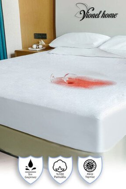 Vionel Home%100 Pamuk, Full Kenar Fitted Sıvı Geçirmez ,tek, Çift Kişilik Bebek Yatak Koruyucu Çarşaf Alez