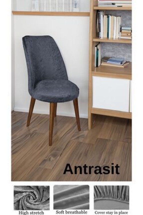 Miray TekstilYıkanabilir, Likralı , Kadife Oval Sandalye Kılıfı