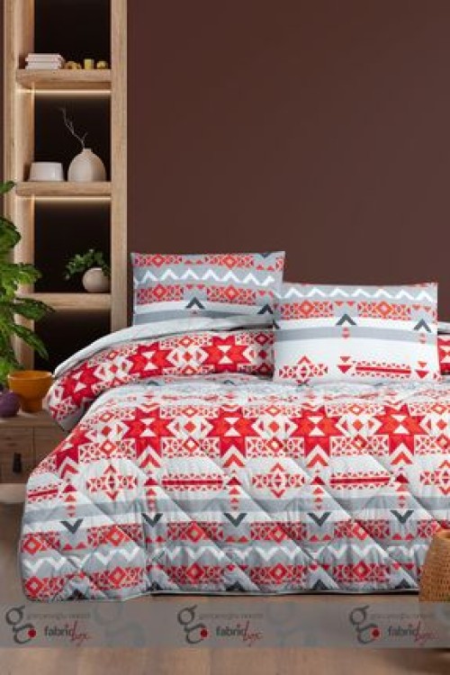 Fabric BoxÇift Kişilik Desenli Yazlık Yorgan Seti Yıkanabilir Yorgan 195 x 215 cm + 2 Yastık Kılıfı